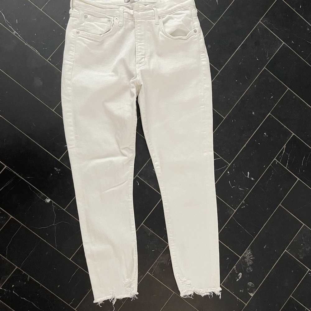 AGOLDE Sophie high rise skinny jeans in white Size 30